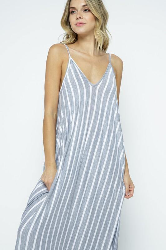 Just One of Those Days Maxi Dress in Grey - BlazeNYC