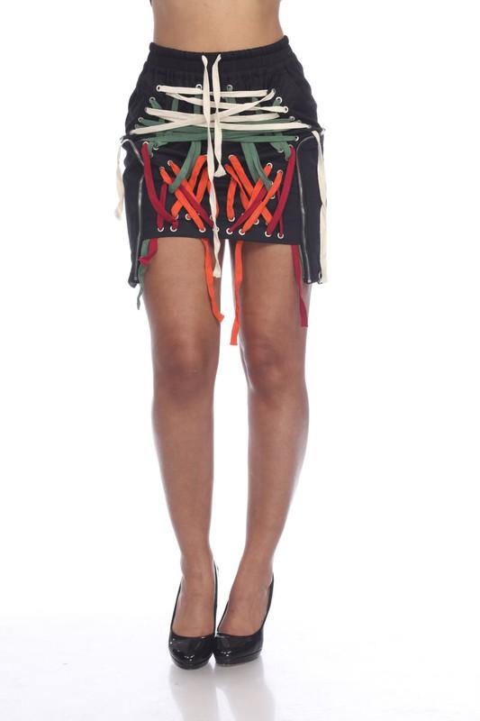 Raya Mini Skirt with Multi-Colored Detailing - BlazeNYC