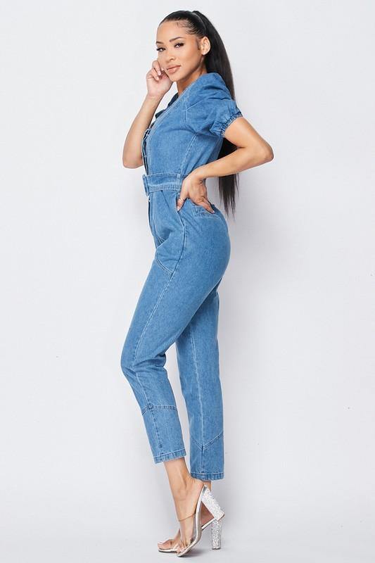 Puff Sleeve Jumpsuit - BlazeNYC