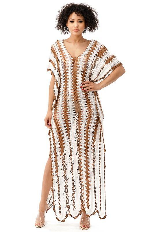 Crochet Cover Up Dress in White - BlazeNYC