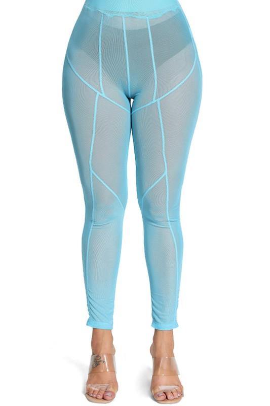 Stitched Mesh Leggings - BlazeNYC