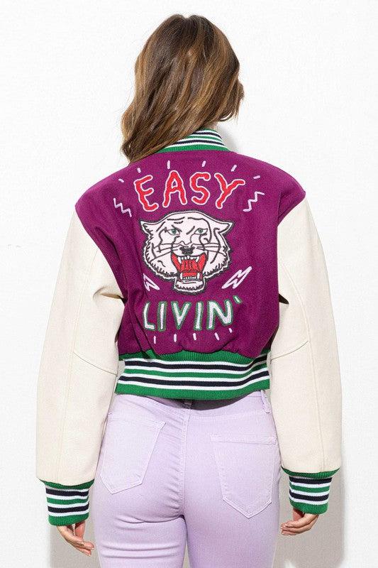 Purple Varsity Jacket - BlazeNYC