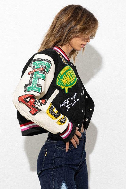 Black Varsity Jacket - BlazeNYC
