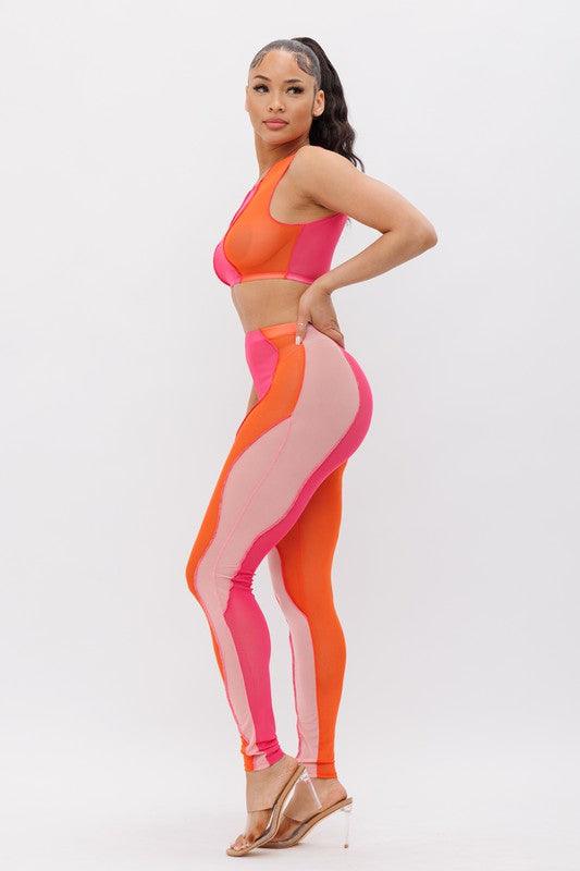 No Cares Mesh Set in Pink - BlazeNYC