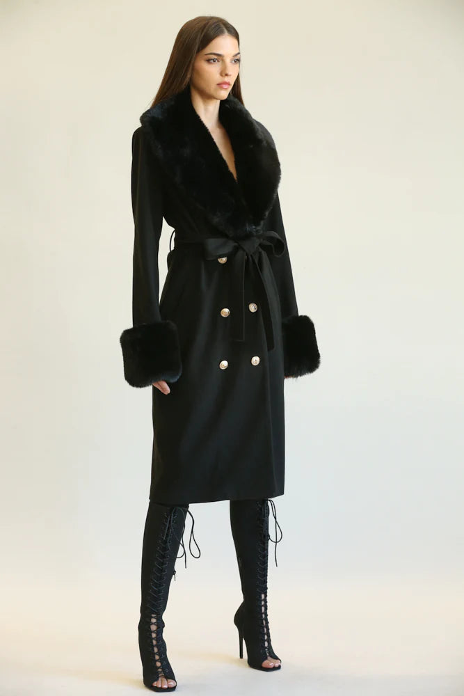 Luxe Long Coat in Black - BlazeNYC