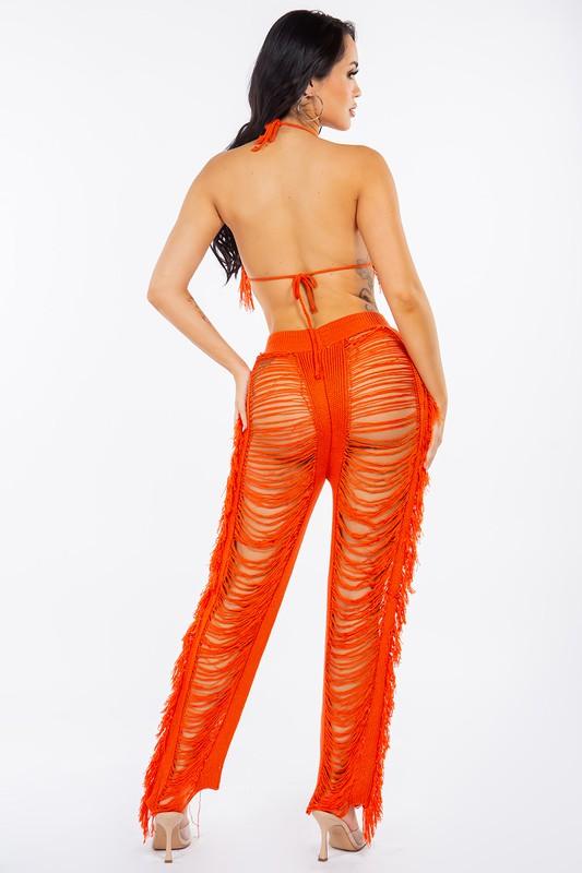 Rodeo Fringe Set in Orange - BlazeNYC